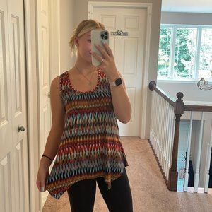 Multi colored flowy tank